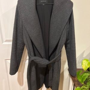 Medium women’s  charcoal tie wool top coat